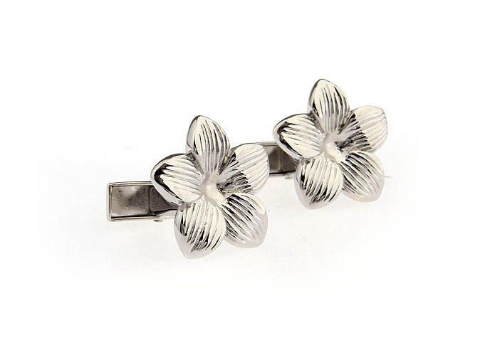 Petal Cufflinks  Silver Texture Cufflinks Metal Cufflinks Flags Wholesale & Customized  CL652753