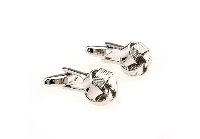  Silver Texture Cufflinks Metal Cufflinks Knot Wholesale & Customized  CL652786