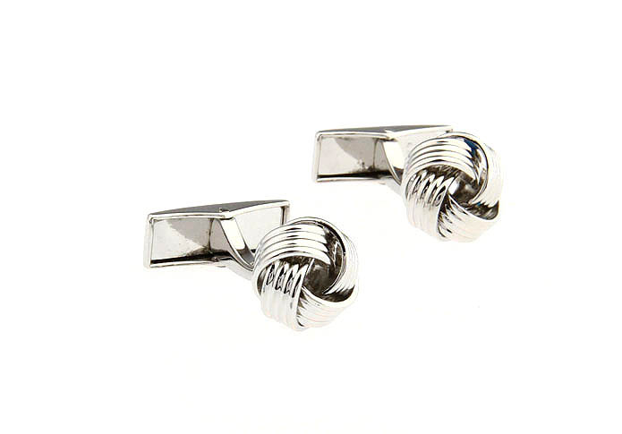  Silver Texture Cufflinks Metal Cufflinks Knot Wholesale & Customized  CL652810