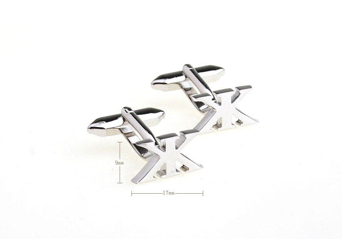 Chinese characters Cufflinks  Silver Texture Cufflinks Metal Cufflinks Symbol Wholesale & Customized  CL652849