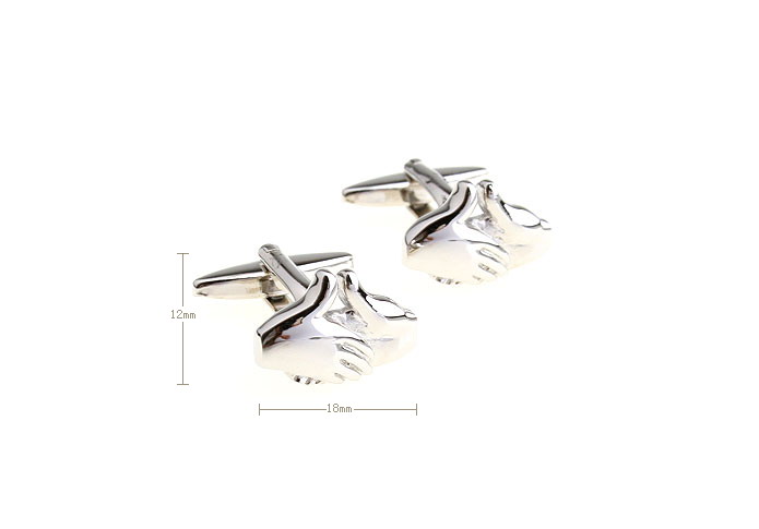 Handshake Shaped Cufflinks  Silver Texture Cufflinks Metal Cufflinks Flags Wholesale & Customized  CL652873