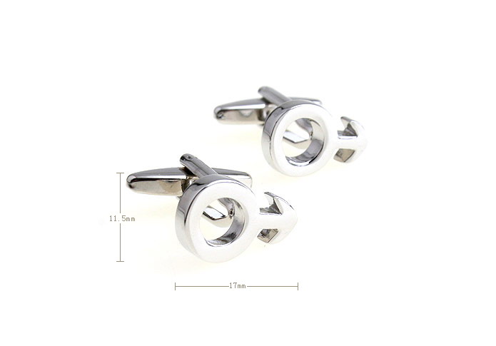 Male symbol Cufflinks  Silver Texture Cufflinks Metal Cufflinks Symbol Wholesale & Customized  CL652961