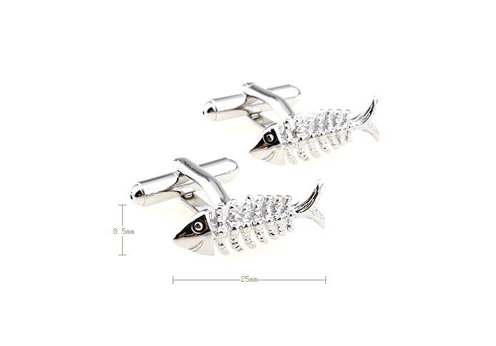 Fish bones Cufflinks  Silver Texture Cufflinks Metal Cufflinks Animal Wholesale & Customized  CL652971