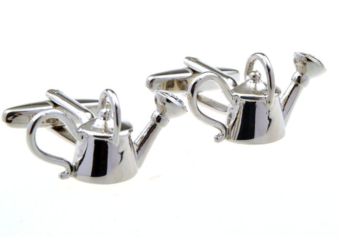 Watering can watering can Cufflinks  Silver Texture Cufflinks Metal Cufflinks Tools Wholesale & Customized  CL653822