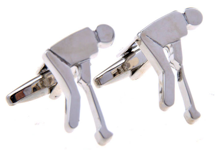 Hockey Cufflinks  Silver Texture Cufflinks Metal Cufflinks Sports Wholesale & Customized  CL653830