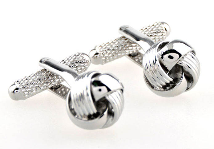  Silver Texture Cufflinks Metal Cufflinks Knot Wholesale & Customized  CL654014