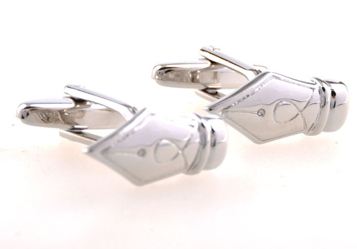 Pen nib Cufflinks  Silver Texture Cufflinks Metal Cufflinks Tools Wholesale & Customized  CL654237