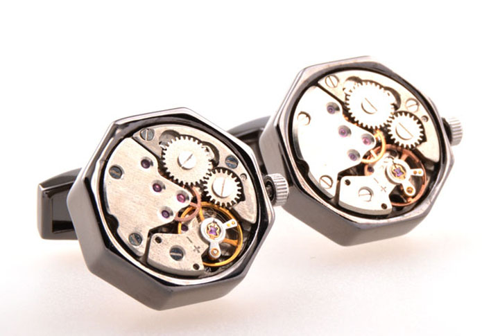 Steampunk with the smallest vintage watch movements Cufflinks  Multi Color Fashion Cufflinks Metal Cufflinks Tools Wholesale & Customized  CL654244
