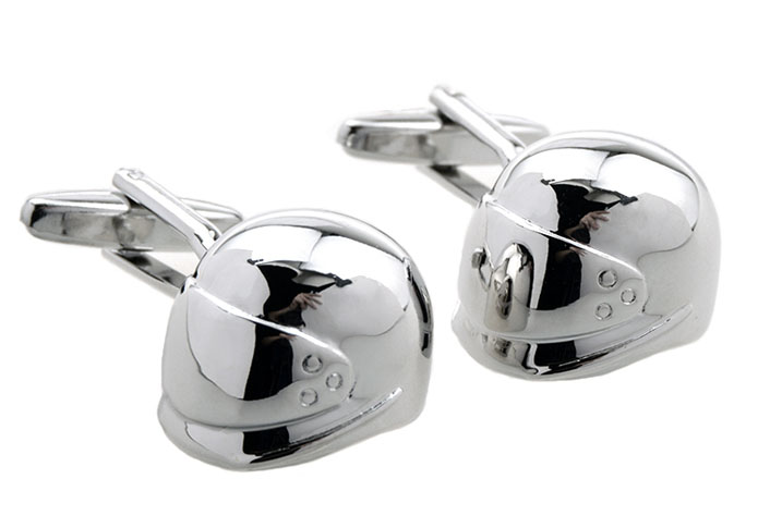 Helmet Cufflinks  Silver Texture Cufflinks Metal Cufflinks Transportation Wholesale & Customized  CL654290