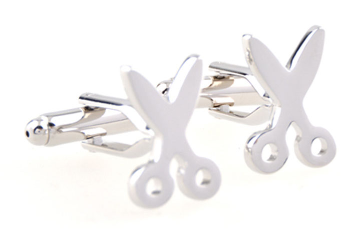 Scissors Cufflinks  Silver Texture Cufflinks Metal Cufflinks Tools Wholesale & Customized  CL654648