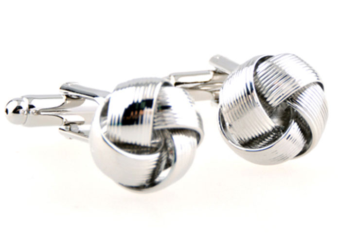 Knot Cufflinks  Silver Texture Cufflinks Metal Cufflinks Knot Wholesale & Customized  CL654649