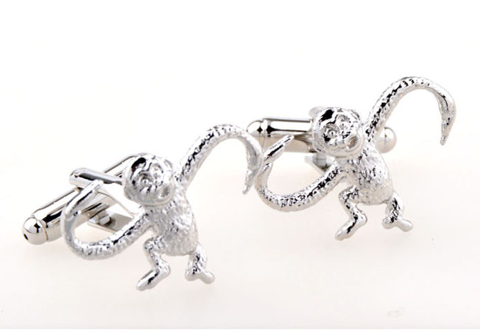 The long arm of the monkey Cufflinks  Silver Texture Cufflinks Metal Cufflinks Animal Wholesale & Customized  CL654655