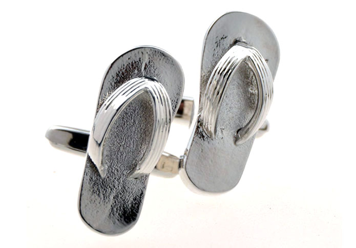 Slippers Cufflinks  Silver Texture Cufflinks Metal Cufflinks Hipster Wear Wholesale & Customized  CL654677
