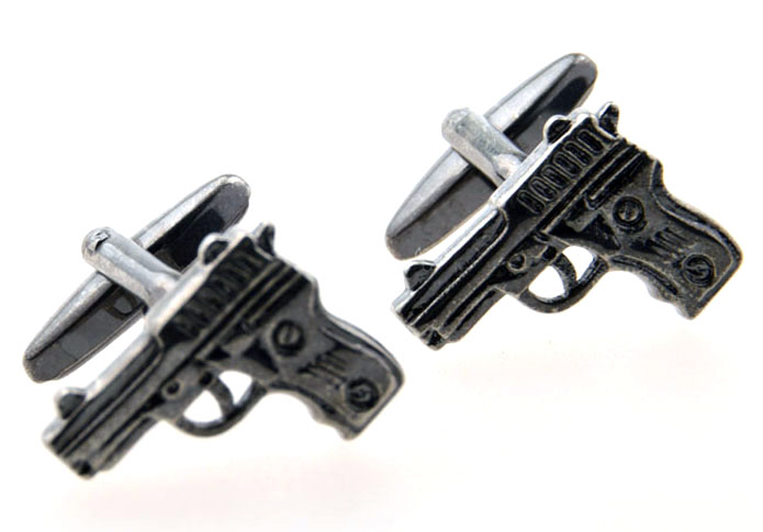 Pistol Cufflinks  Gray Steady Cufflinks Metal Cufflinks Military Wholesale & Customized  CL654683