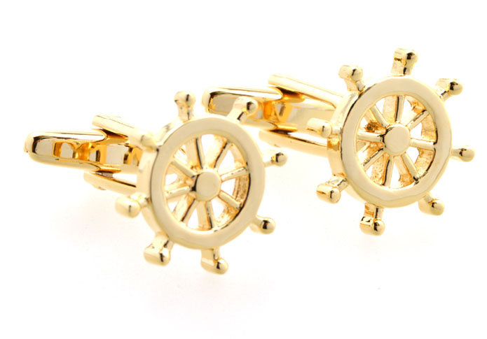 Rudder Cufflinks Gold Luxury Cufflinks Metal Cufflinks Transportation Wholesale & Customized CL654976