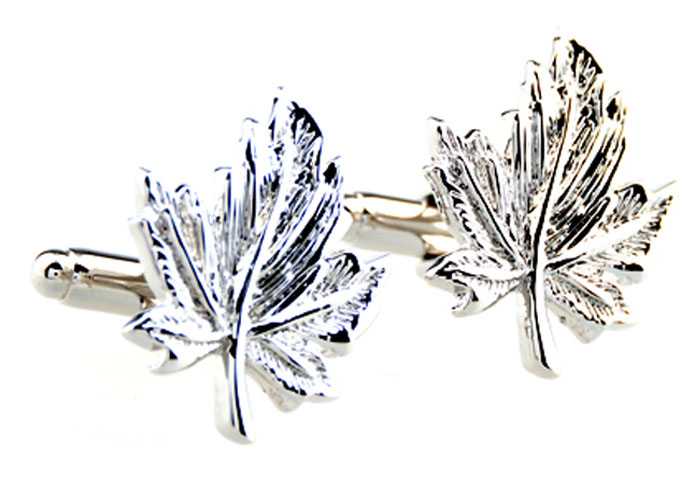 Maple leaves Cufflinks Silver Texture Cufflinks Metal Cufflinks Funny Wholesale & Customized CL655038