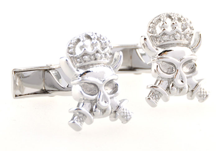 Skull Cufflinks Silver Texture Cufflinks Metal Cufflinks Skull Wholesale & Customized CL655043