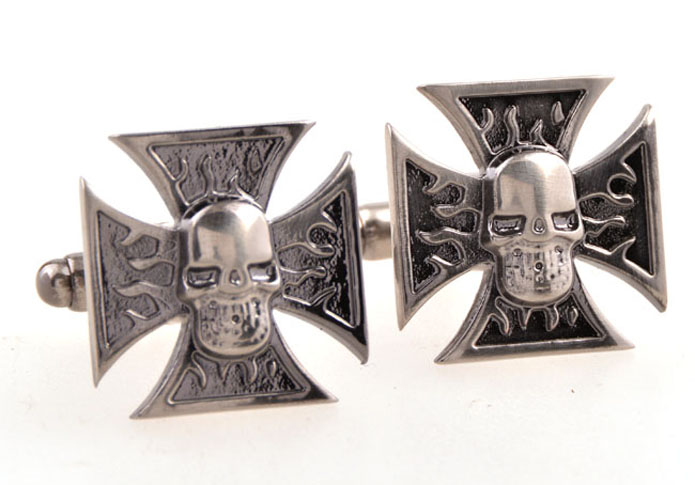 Cross skull Cufflinks Gray Steady Cufflinks Metal Cufflinks Religious and Zen Wholesale & Customized CL655049