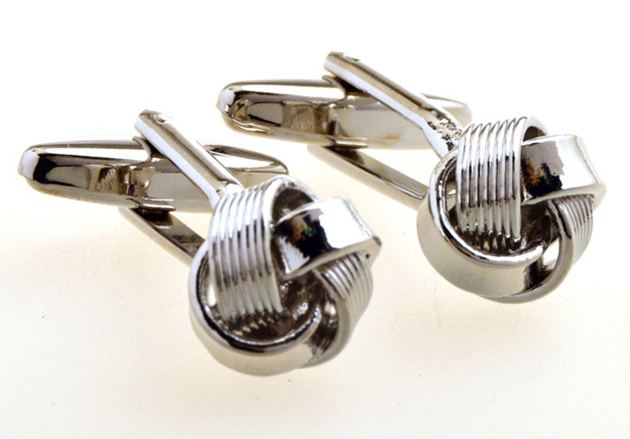 Silver Texture Cufflinks Metal Cufflinks Knot Wholesale & Customized CL655099