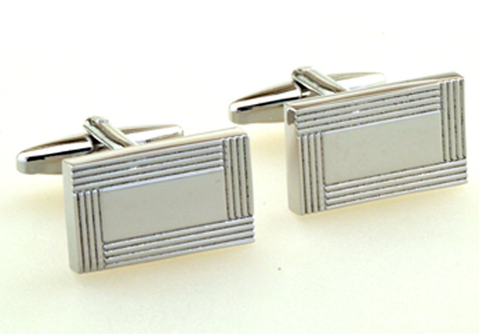 Silver Texture Cufflinks Metal Cufflinks Wholesale & Customized CL655155