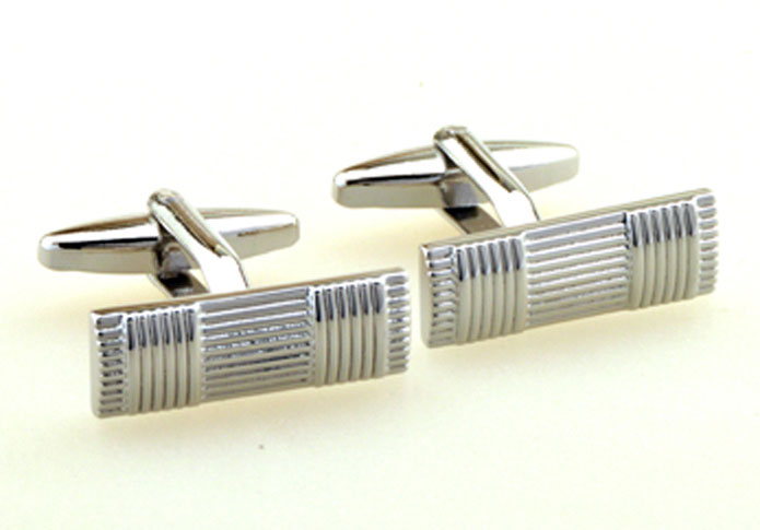 Silver Texture Cufflinks Metal Cufflinks Wholesale & Customized CL655156