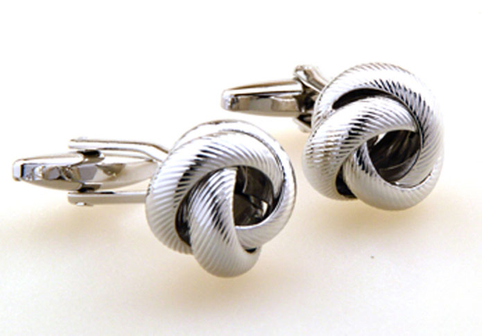 Silver Texture Cufflinks Metal Cufflinks Knot Wholesale & Customized CL655159