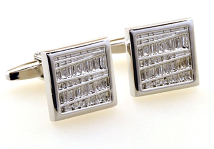 Silver Texture Cufflinks Metal Cufflinks Wholesale & Customized CL655161