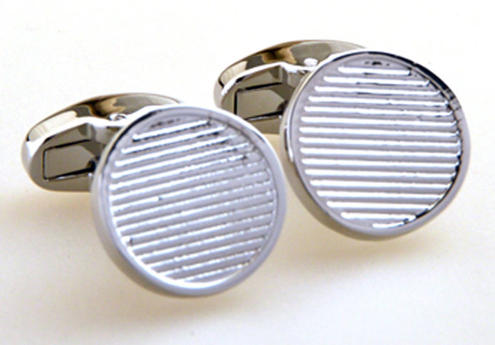 Silver Texture Cufflinks Metal Cufflinks Wholesale & Customized CL655171