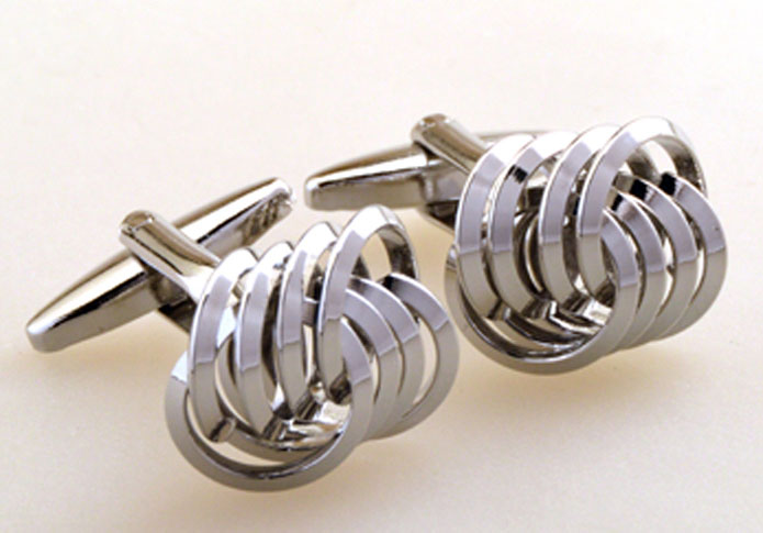 Silver Texture Cufflinks Metal Cufflinks Knot Wholesale & Customized CL655195