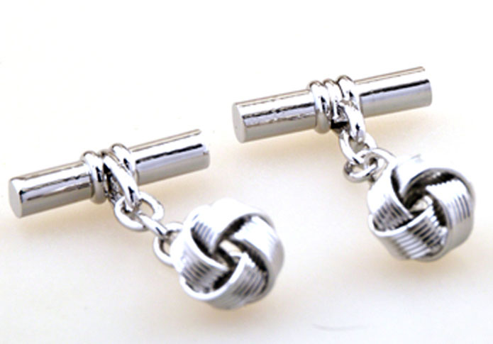 Silver Texture Cufflinks Metal Cufflinks Knot Wholesale & Customized CL655248
