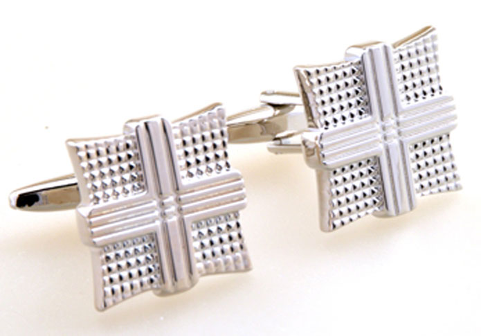 Silver Texture Cufflinks Metal Cufflinks Wholesale & Customized CL655269