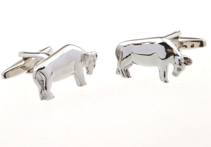 Bull Cufflinks Silver Texture Cufflinks Metal Cufflinks Animal Wholesale & Customized CL655389