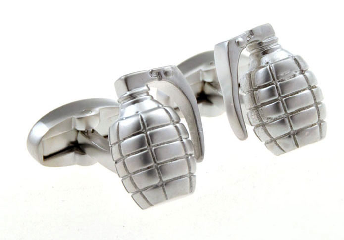 Grenade Cufflinks Silver Texture Cufflinks Metal Cufflinks Military Wholesale & Customized CL655470