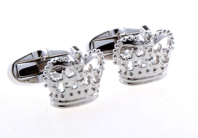 Imperial Crown Cufflinks  Silver Texture Cufflinks Metal Cufflinks Hipster Wear Wholesale & Customized  CL655759