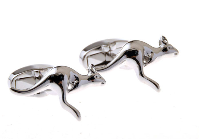 Kangaroo Cufflinks  Silver Texture Cufflinks Metal Cufflinks Animal Wholesale & Customized  CL655760