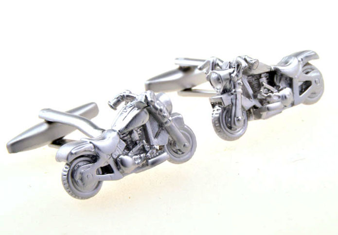 Motorcycle Cufflinks  Silver Texture Cufflinks Metal Cufflinks Transportation Wholesale & Customized  CL655987