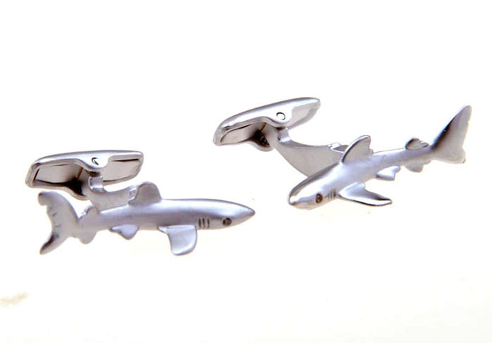 Shark Cufflinks  Silver Texture Cufflinks Metal Cufflinks Animal Wholesale & Customized  CL656065