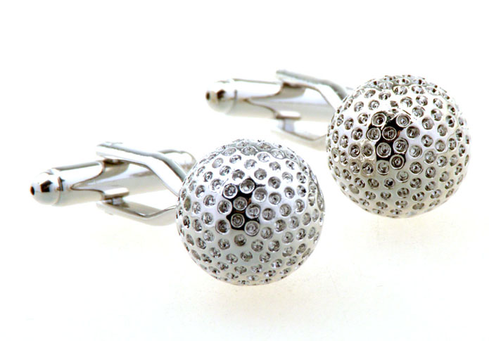 Ball Cufflinks  Silver Texture Cufflinks Metal Cufflinks Sports Wholesale & Customized  CL656446