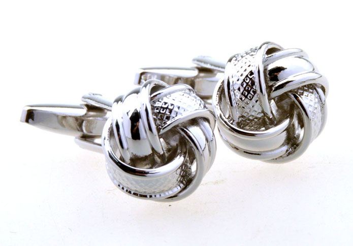 Twist Cufflinks  Silver Texture Cufflinks Metal Cufflinks Knot Wholesale & Customized  CL656448