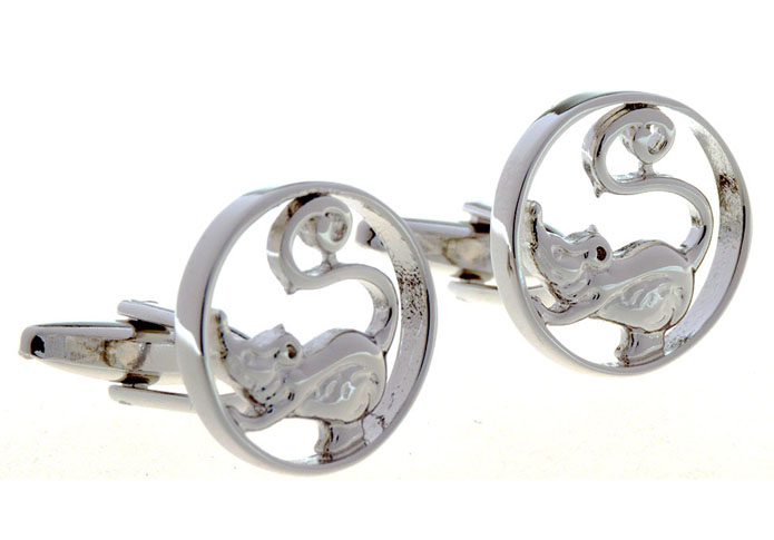 Zodiac, Rat, Rat Cufflinks  Silver Texture Cufflinks Metal Cufflinks Animal Wholesale & Customized  CL656714