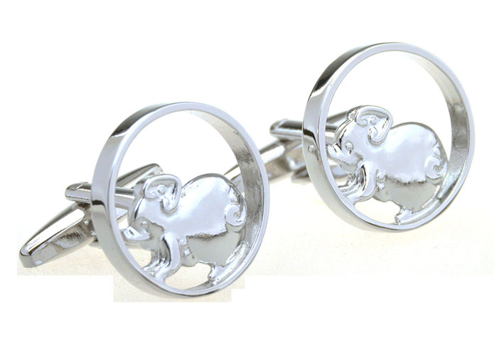 Zodiac, Pig, Pig Cufflinks  Silver Texture Cufflinks Metal Cufflinks Animal Wholesale & Customized  CL656725