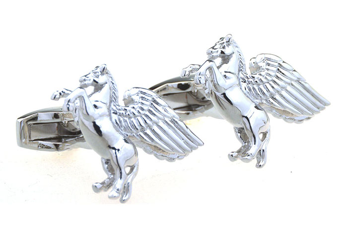 Pegasus Cufflinks  Silver Texture Cufflinks Metal Cufflinks Animal Wholesale & Customized  CL656902