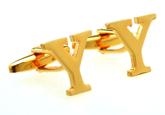 26 Letter Y Cufflinks  Gold Luxury Cufflinks Metal Cufflinks Symbol Wholesale & Customized  CL656932