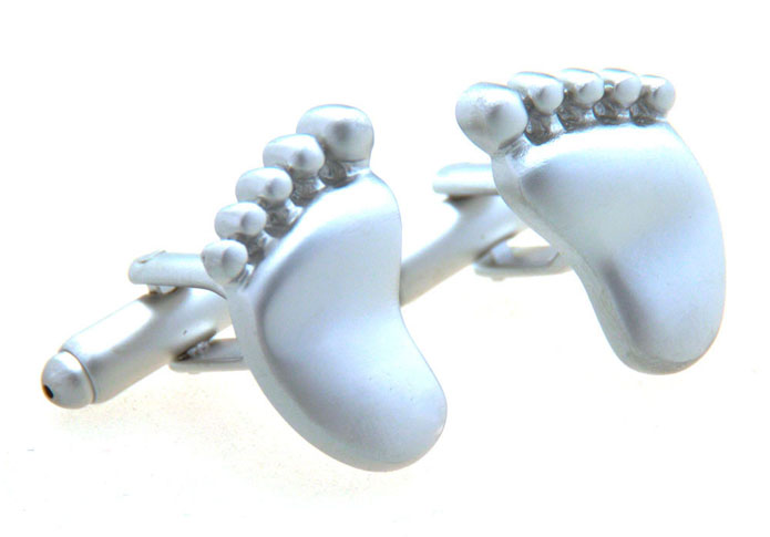 Foot Cufflinks  Silver Texture Cufflinks Metal Cufflinks Religious and Zen Wholesale & Customized  CL656935