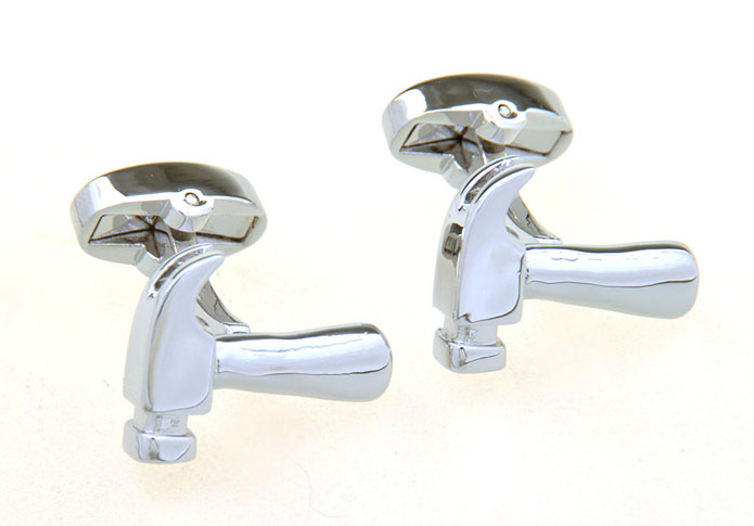 Hammer Cufflinks  Silver Texture Cufflinks Metal Cufflinks Tools Wholesale & Customized  CL656963