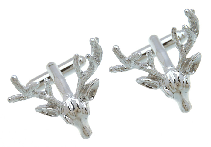 Elk Cufflinks  Silver Texture Cufflinks Metal Cufflinks Animal Wholesale & Customized  CL657052