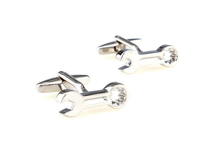 Wrench to live Cufflinks  Silver Texture Cufflinks Metal Cufflinks Tools Wholesale & Customized  CL666824