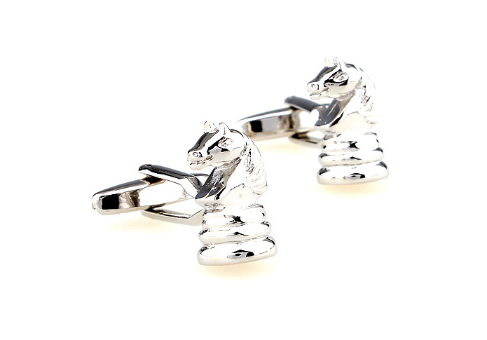 Chess horse Cufflinks  Silver Texture Cufflinks Metal Cufflinks Functional Wholesale & Customized  CL666837