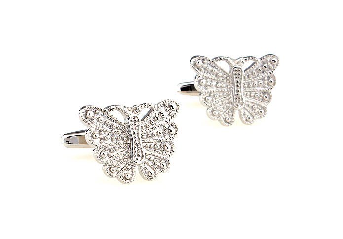 Butterfly Cufflinks  Silver Texture Cufflinks Metal Cufflinks Animal Wholesale & Customized  CL666843