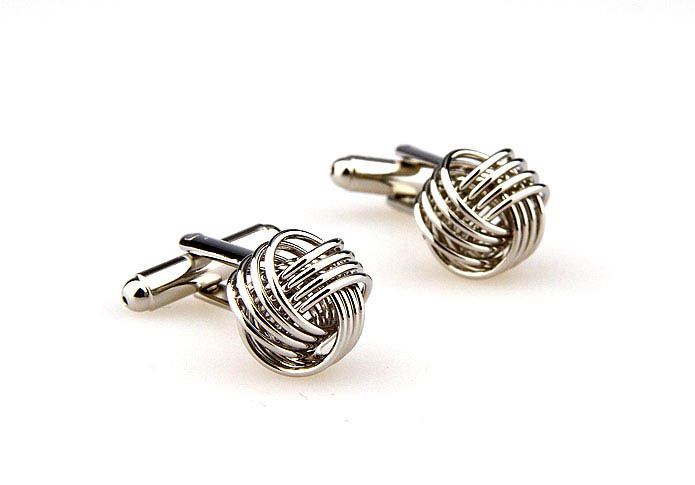  Silver Texture Cufflinks Metal Cufflinks Knot Wholesale & Customized  CL667076